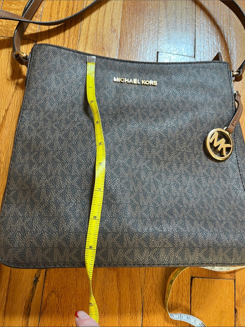 Michael Kors Brown and Dark Brown Logo Crossbody Bag - Picture 7 of 12